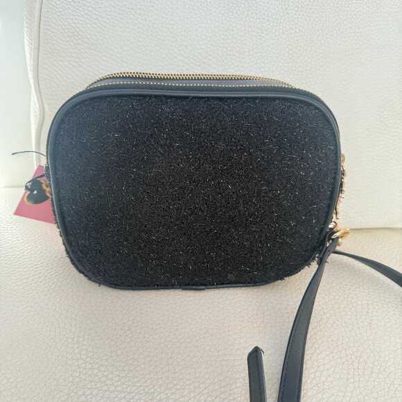 NWT JUICY COUTURE JUICY GIRL ONLY CAMERA CROSSBODY BAG PURSE BLACK GLITTER TWEED - Picture 3 of 5